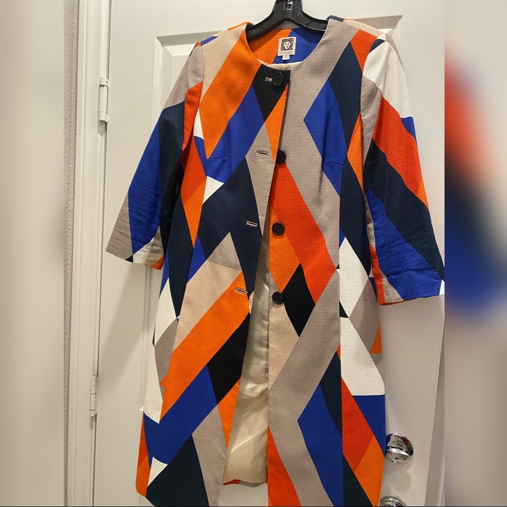 Multi colored mid length Anne Klein suit jacket